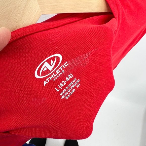 Mens Solid RED Active‎ T-Shirt ATHLETIC WORKS Short Sleeve Tri Blend - Picture 8 of 13